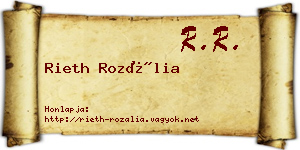 Rieth Rozália névjegykártya